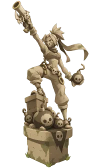 The Rogue statue in Astrub, in game